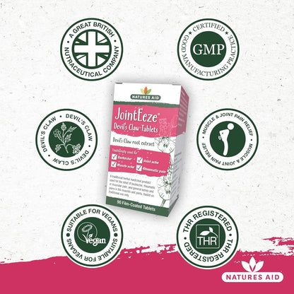 JointEeze Devil's Claw 90 Capsules - Natures Aid - Vitamins & Supplements - Eco Natural Products