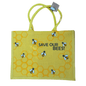 Jute Shopping Bag Save Our Bees - Shared Earth - Shopping Totes - Shared Earth