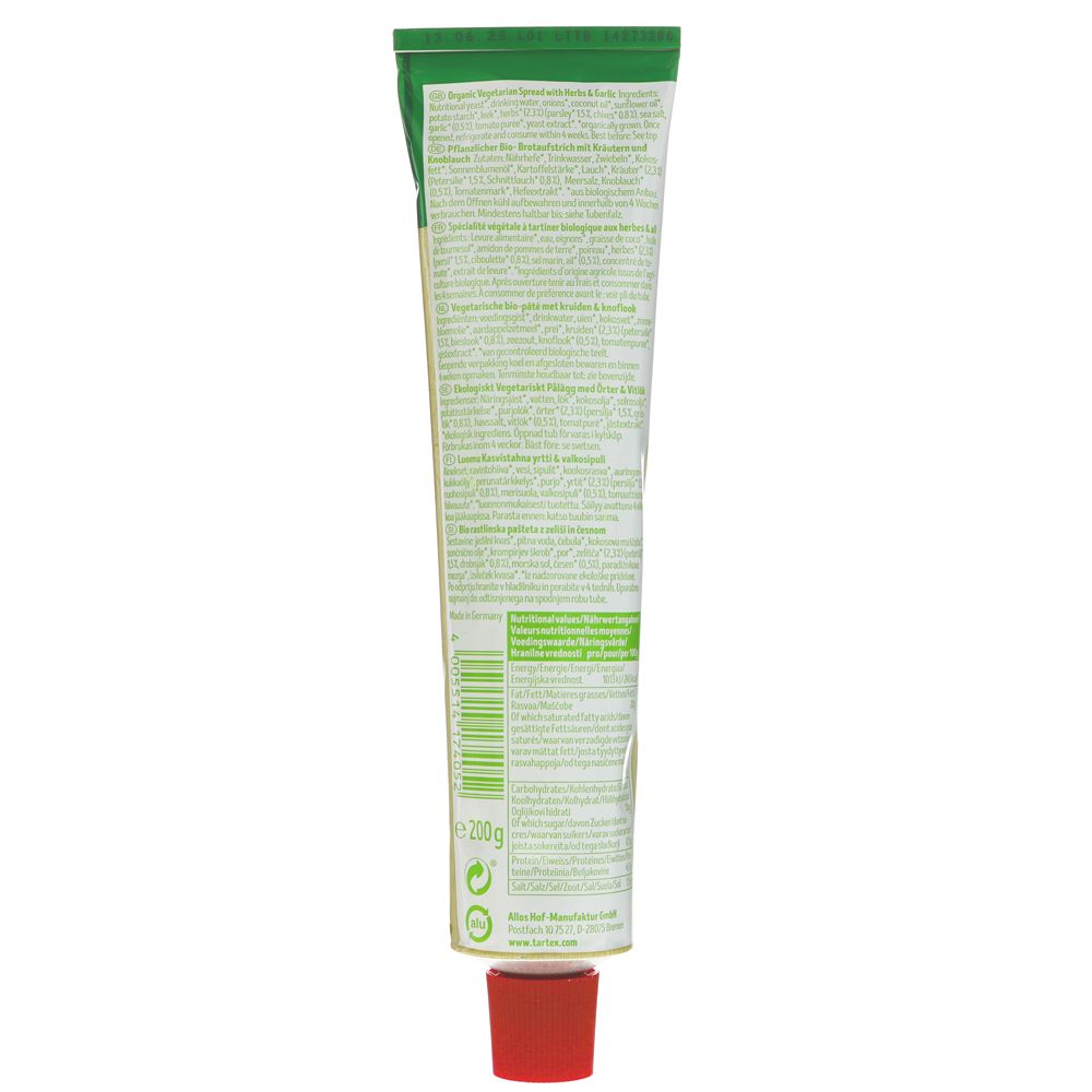 Organic Herb & Garlic Vegetarian Pate Tube 200g