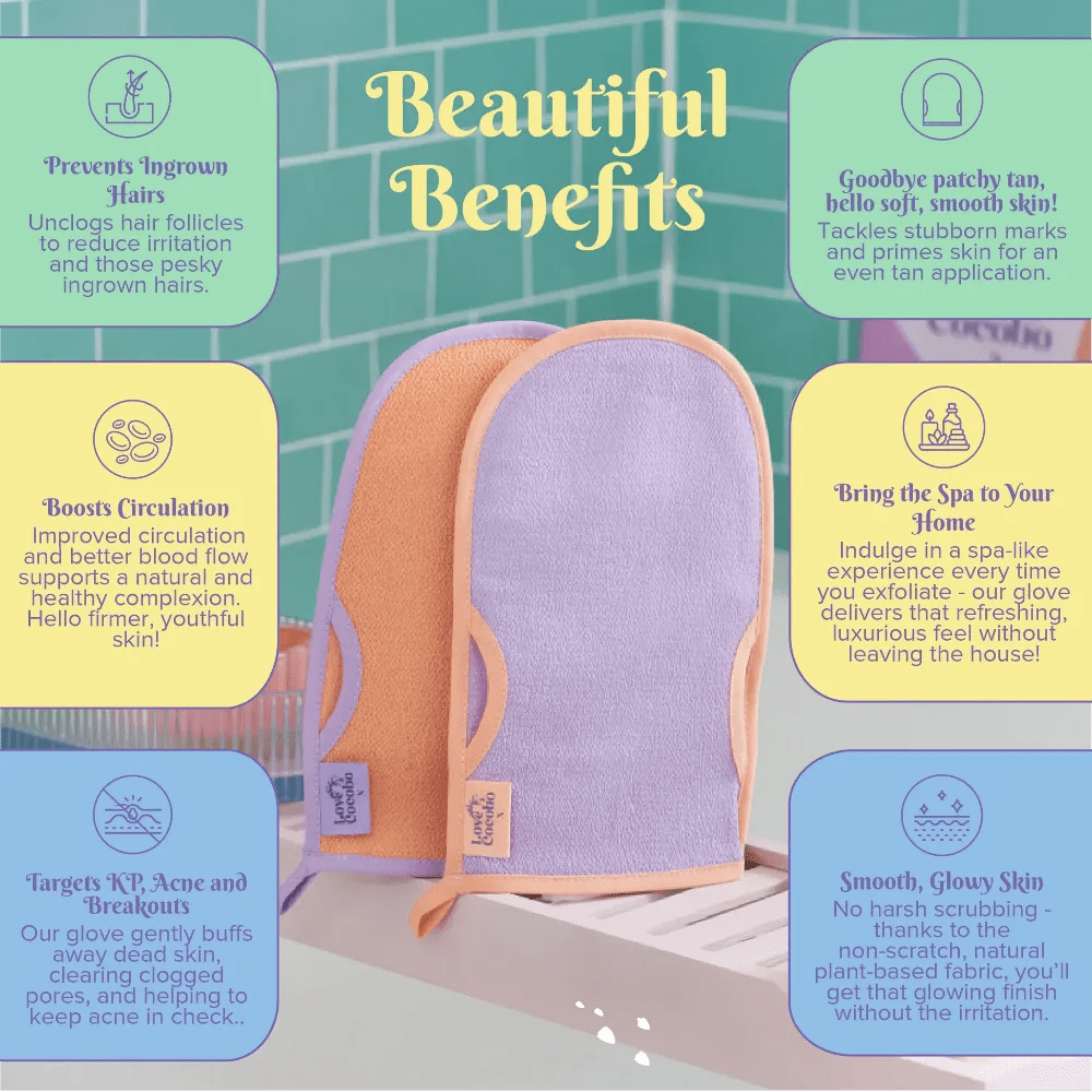Kessa Exfoliating Gloves Pack of 2 - Love Cocobo - Skin Cleansing Brushes & Systems - Love Cocobo