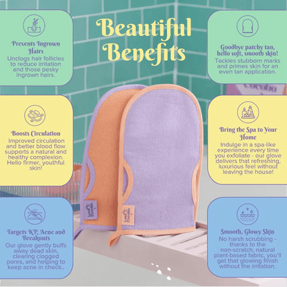 Kessa Exfoliating Gloves Pack of 2 - Love Cocobo - Skin Cleansing Brushes & Systems - Love Cocobo