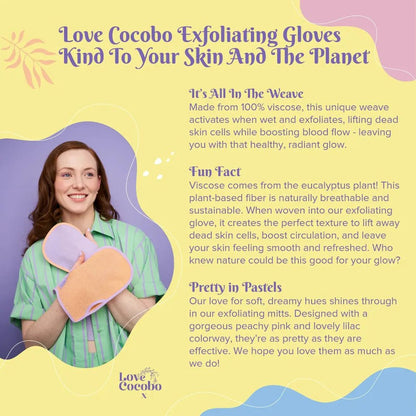 Kessa Exfoliating Gloves Pack of 2 - Love Cocobo - Skin Cleansing Brushes & Systems - Love Cocobo