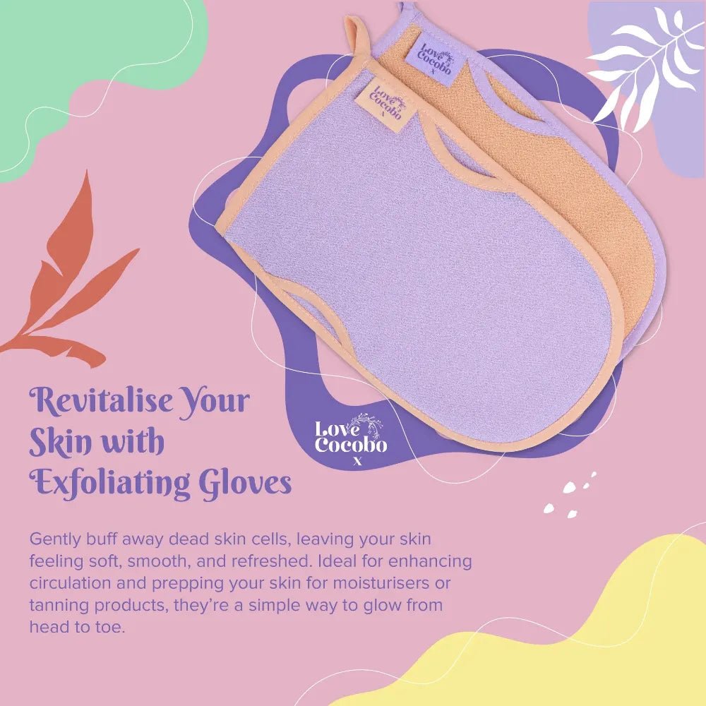 Kessa Exfoliating Gloves Pack of 2 - Love Cocobo - Skin Cleansing Brushes & Systems - Love Cocobo