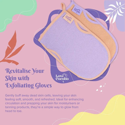 Kessa Exfoliating Gloves Pack of 2 - Love Cocobo - Skin Cleansing Brushes & Systems - Love Cocobo
