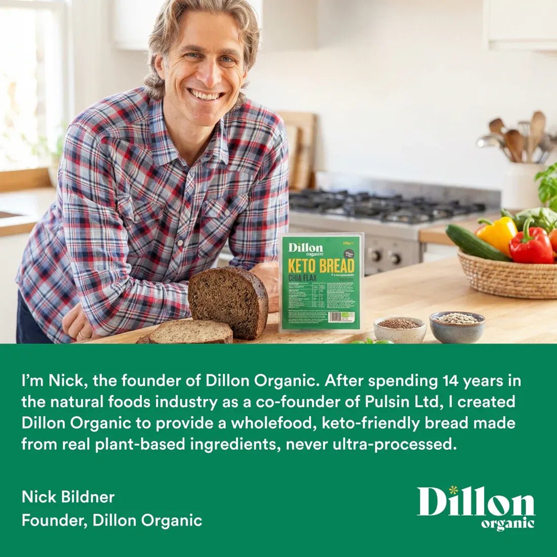 Keto Bread Chia Flax 250g - Dillon Organic - Breads & Buns - Dillon Organic