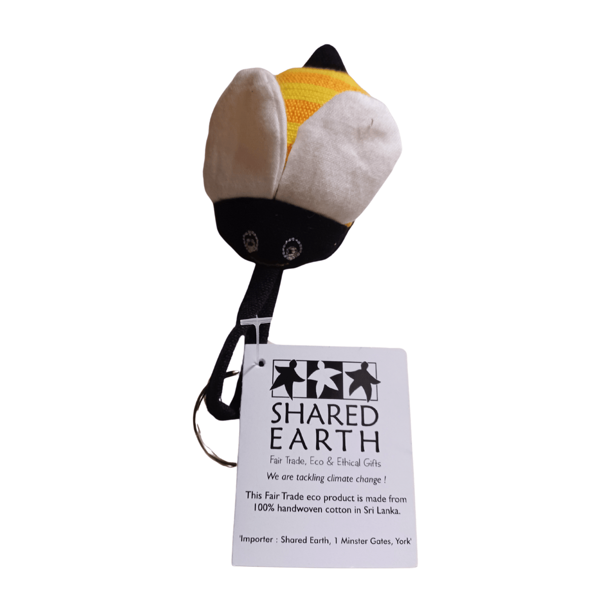 Keyring Bee with Cotton Fabric - Shared Earth - Keychains - Shared Earth