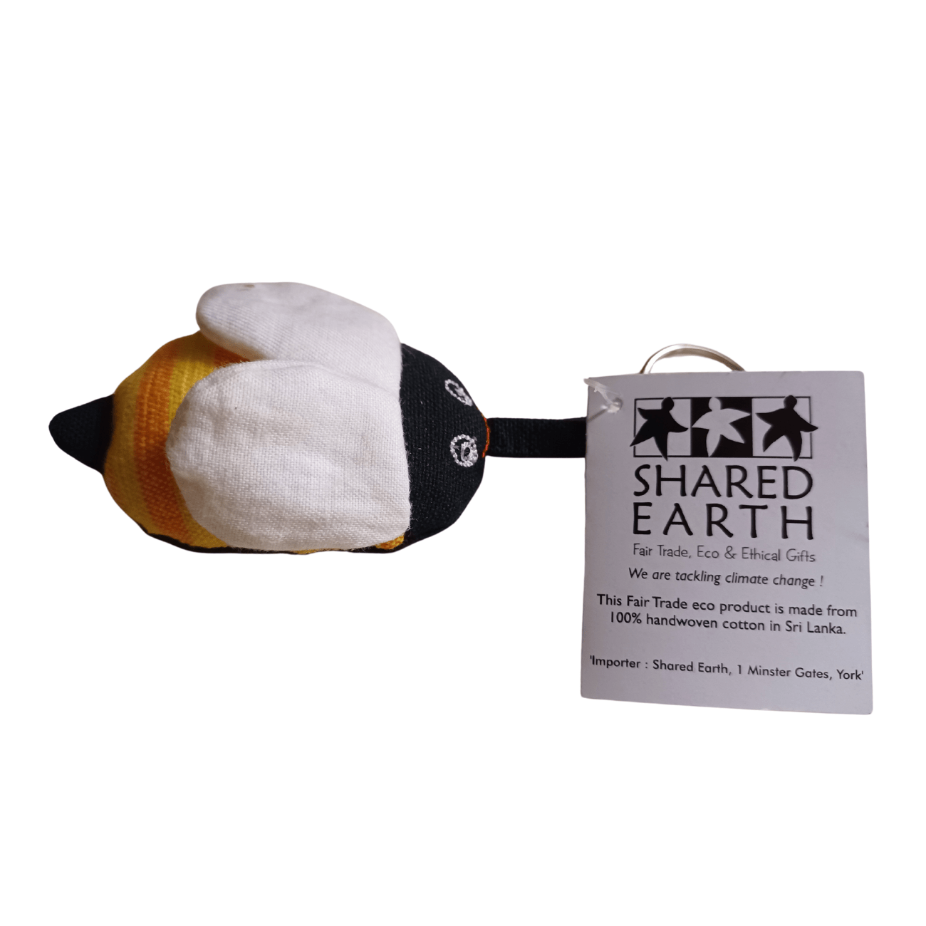 Keyring Bee with Cotton Fabric - Shared Earth - Keychains - Shared Earth