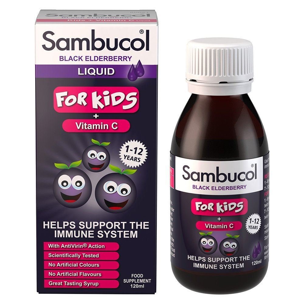 Kids Black Elderberry Liquid 120ml - Eco Natural Products - Sambucol - Food Supplement