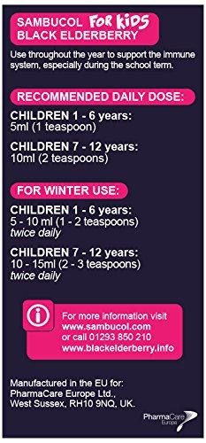 Kids Black Elderberry Liquid 120ml - Sambucol - Food Supplement - Eco Natural Products