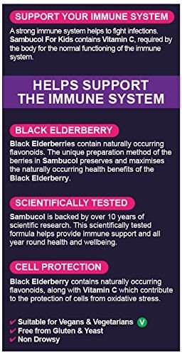 Kids Black Elderberry Liquid 120ml - Sambucol - Food Supplement - Eco Natural Products