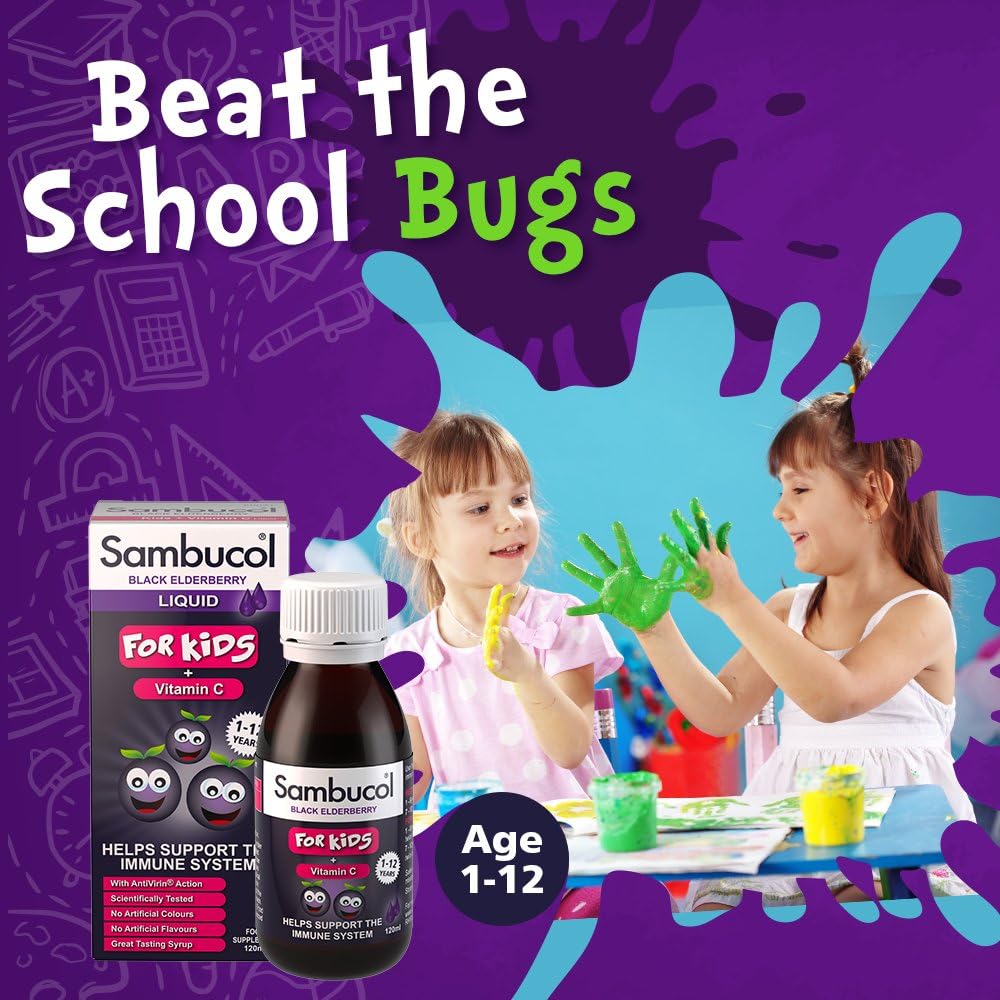 Kids Black Elderberry Liquid 120ml - Eco Natural Products - Sambucol - Food Supplement