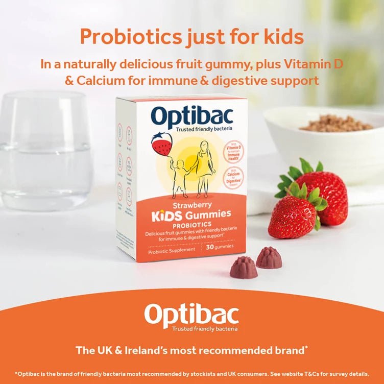 Kids Gummies Strawberry 30 Gummies - Optibac Probiotics - Baby care - Eco Natural Products