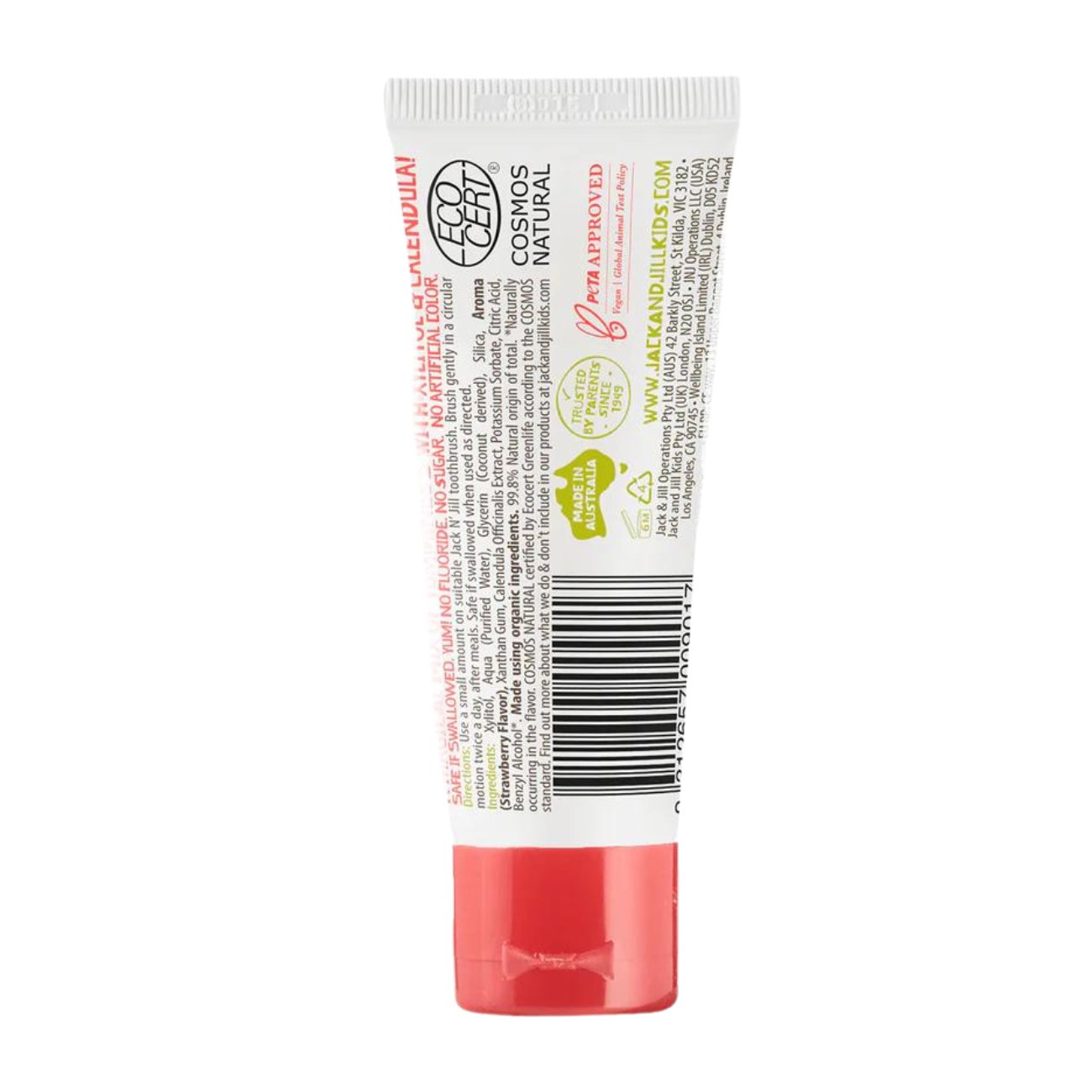 Kids Toothpaste Strawberry 50g - Eco Natural Products - Jack N' Jill - Toothpaste