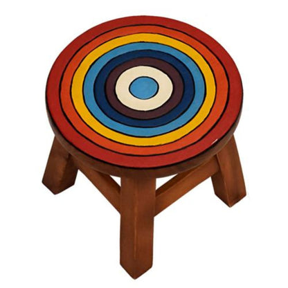 Handcarved kids wooden stool made from Samanea Saman wood – Fair Trade, sustainable, and perfect for children’s spaces.