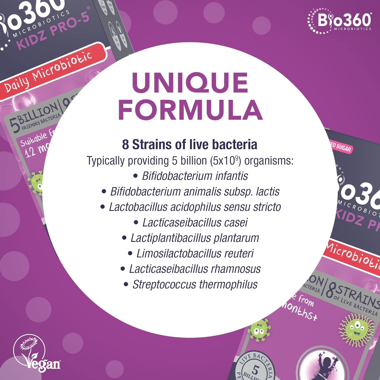 Kidz Pro - 5 Daily Microbiotic (1 - 12 Years) 90g - Natures Aid - Vitamins & Supplements - Eco Natural Products