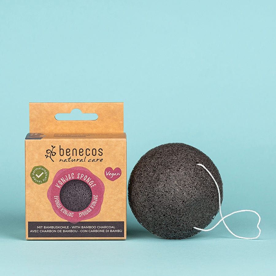 Konjac Sponge Bamboo Charcoal - Benecos - Konjac Sponge - Eco Natural Products