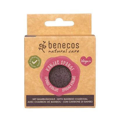Konjac Sponge Bamboo Charcoal - Benecos - Konjac Sponge - Eco Natural Products