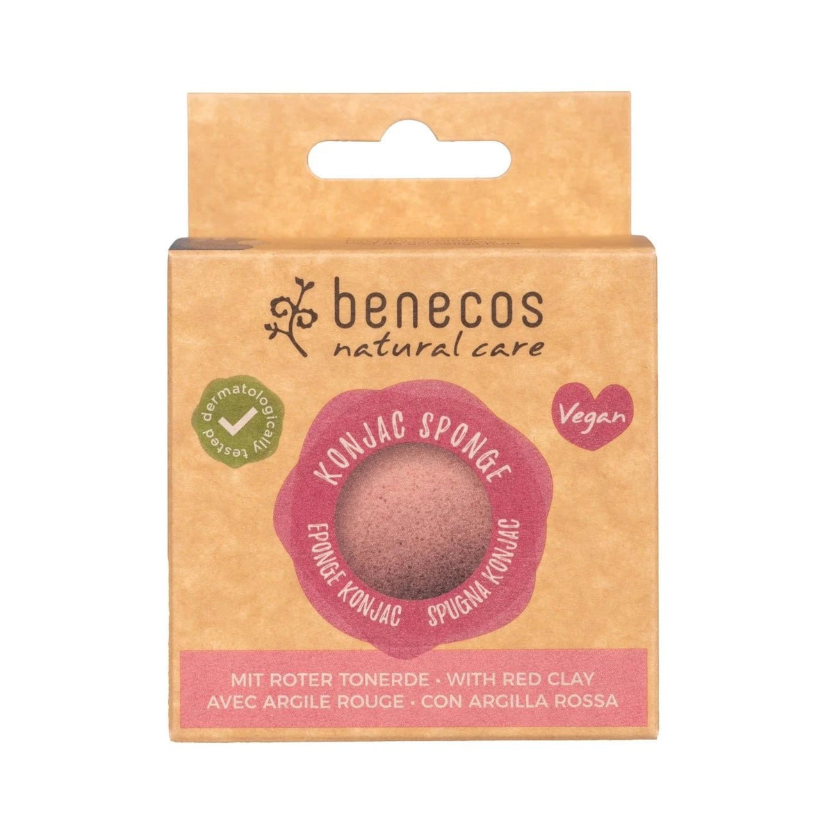 Konjac Sponge Red Clay - Benecos - Konjac Sponge - Eco Natural Products