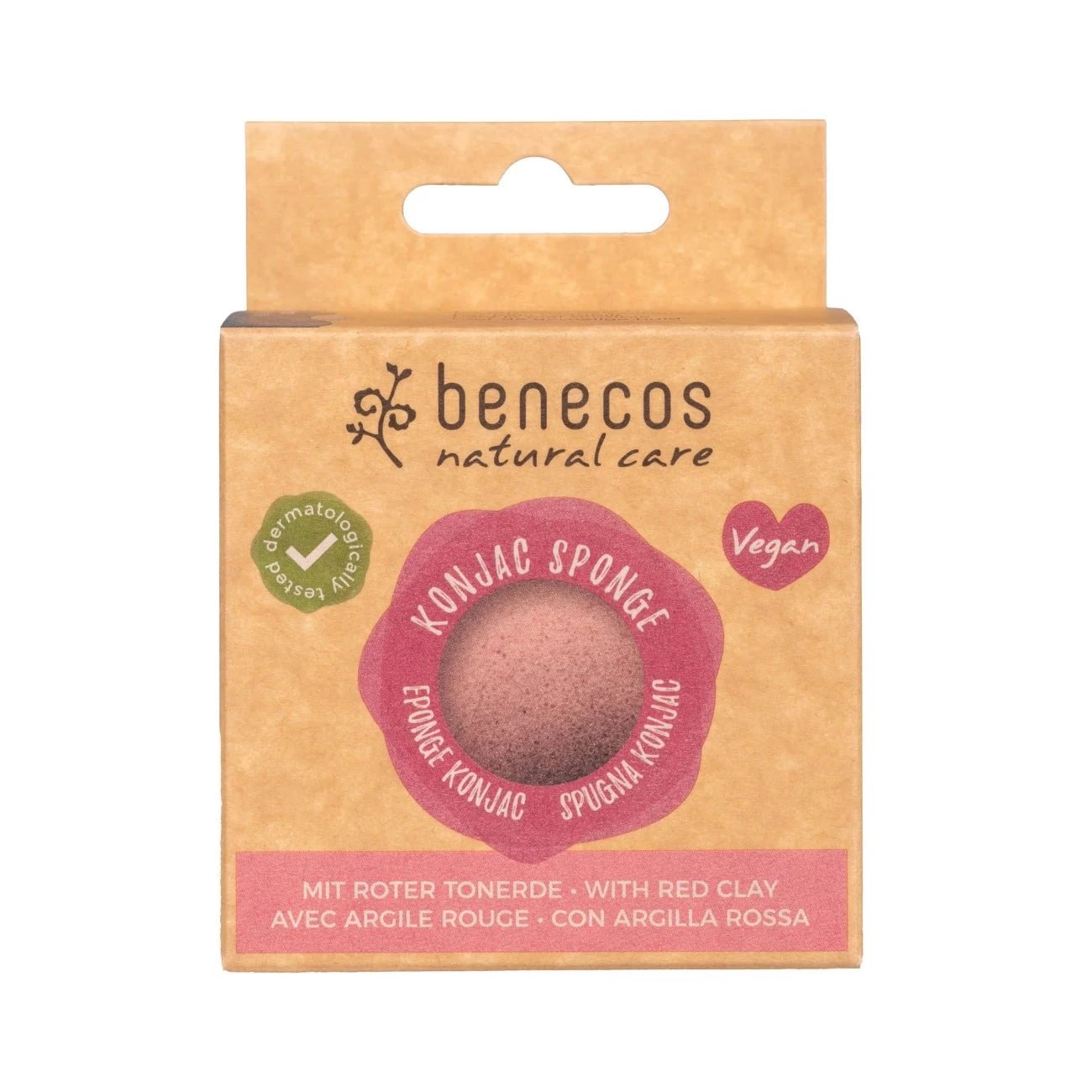 Konjac Sponge Red Clay - Benecos - Konjac Sponge - Eco Natural Products