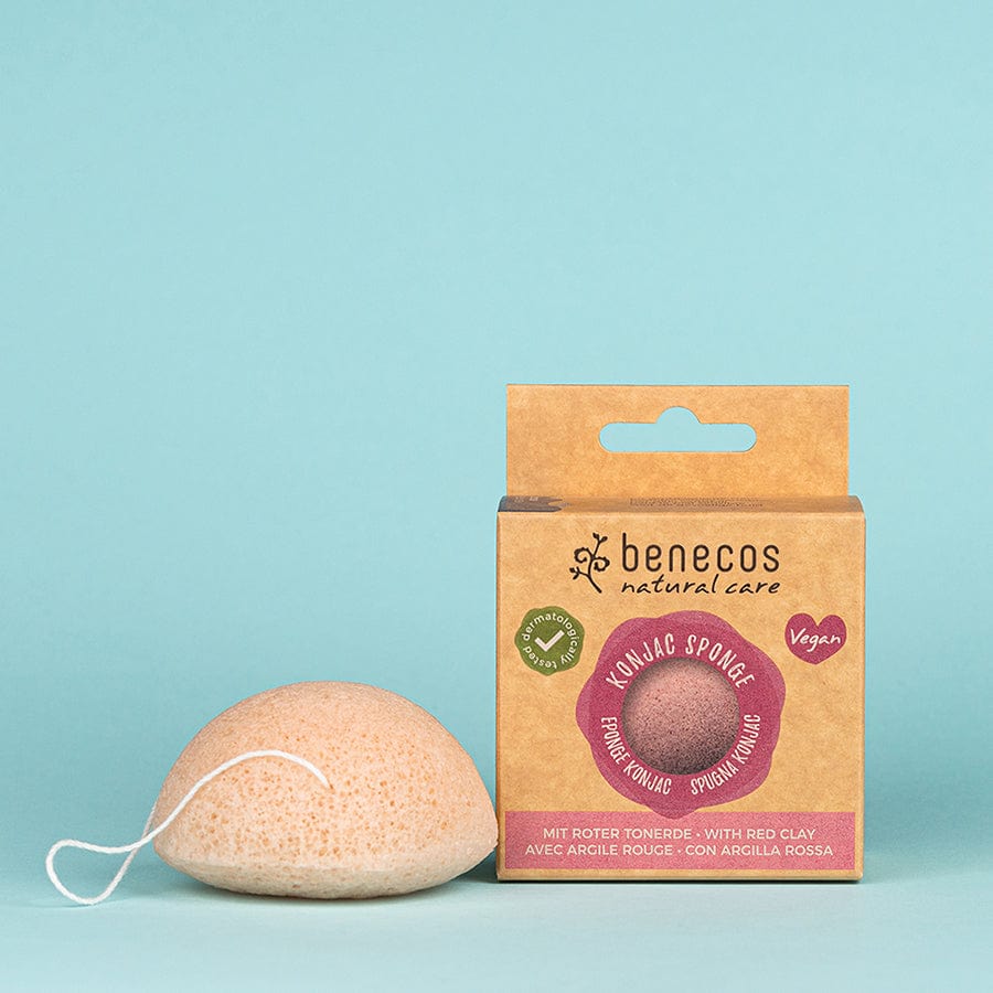Konjac Sponge Red Clay - Benecos - Konjac Sponge - Eco Natural Products