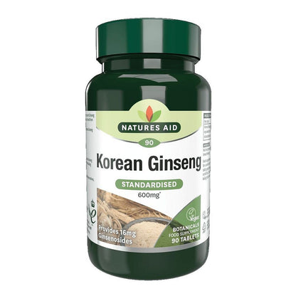 Korean Ginseng 600mg 90 Tablets - Natures Aid - Vitamins & Supplements - Eco Natural Products