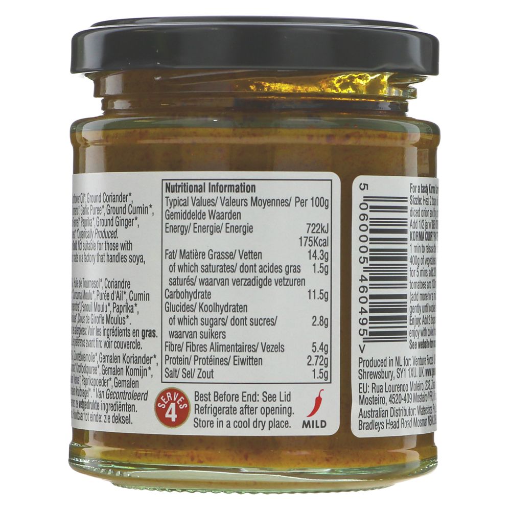 Korma India Curry Pastes 180g - Eco Natural Products - Geo Organics - Curry Pastes