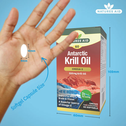 Krill Oil Omega 3 60 Softgels - Natures Aid - Food Supplement - Eco Natural Products