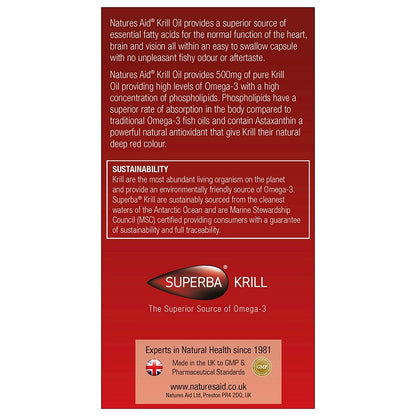 Krill Oil Omega 3 60 Softgels - Natures Aid - Food Supplement - Eco Natural Products