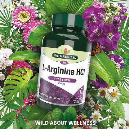 L Arginine HCl 750mg 90 Capsules - Natures Aid - Vitamins & Supplements - Eco Natural Products