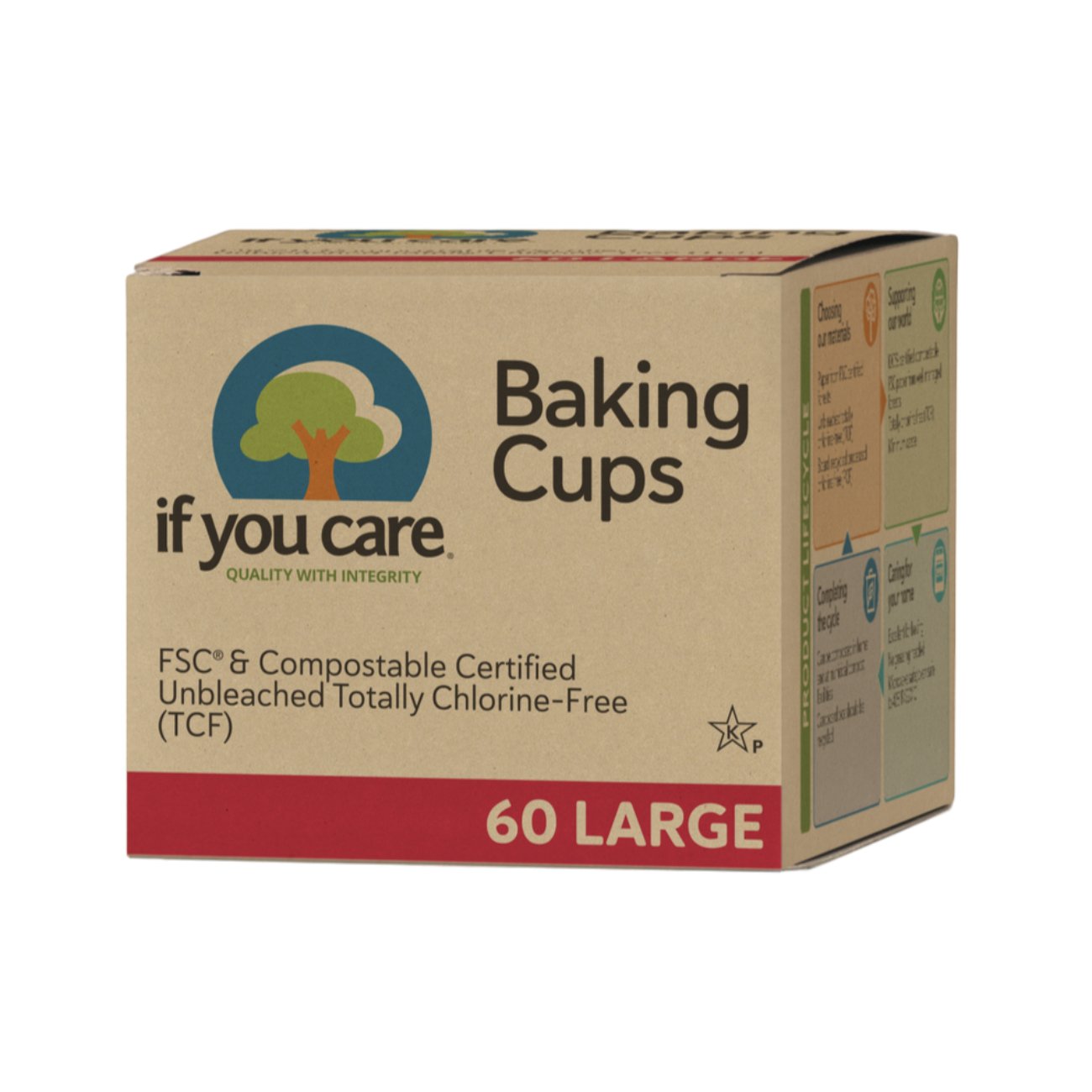 Large Baking Cups 60 cups - Eco Natural Products - If You Care - Household Paper Products