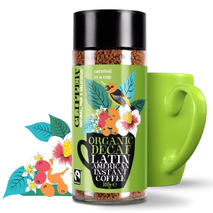 Latin American Arabica Decaf Instant Coffee 100g - Eco Natural Products - Clipper - Decaf Instant Coffee