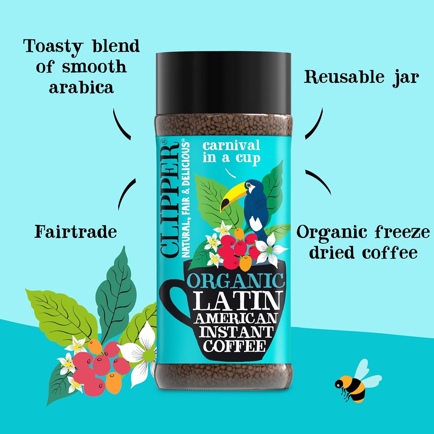 Latin American Arabica Instant Coffee 100g - Clipper - Instant Coffee - Eco Natural Products