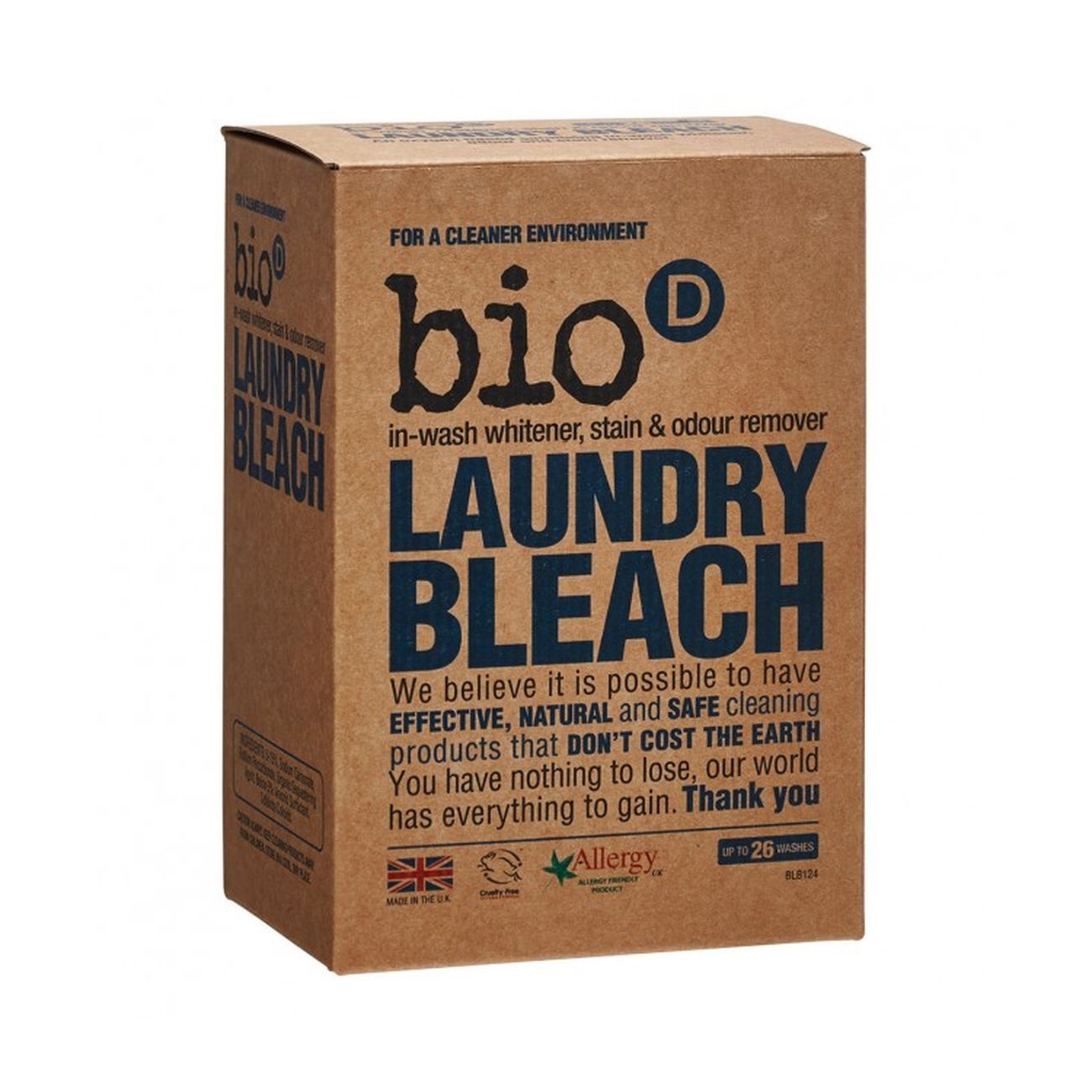 Laundry Bleach Whitener, Stain & Odour Remover 400g - Eco Natural Products - Bio - D - Laundry Bleach