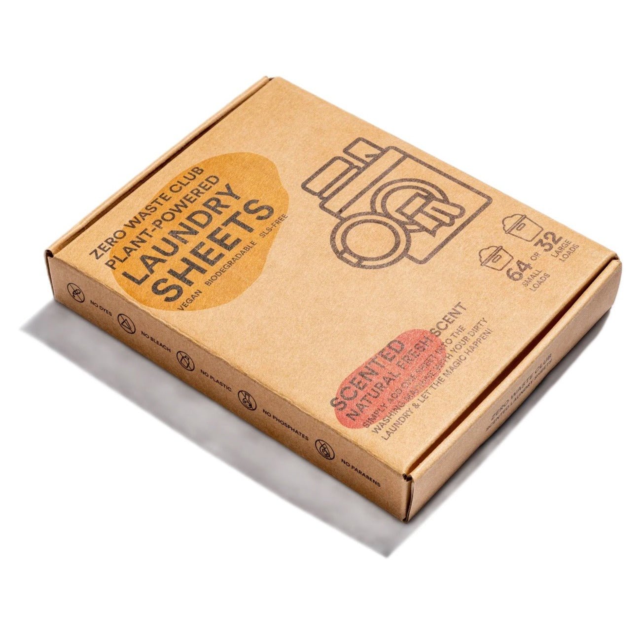 Laundry Detergent Sheets - Pack of 64 (Plastic Free): Naturally Scented - 64 Sheets - Zero Waste Club - Eco Natural Products