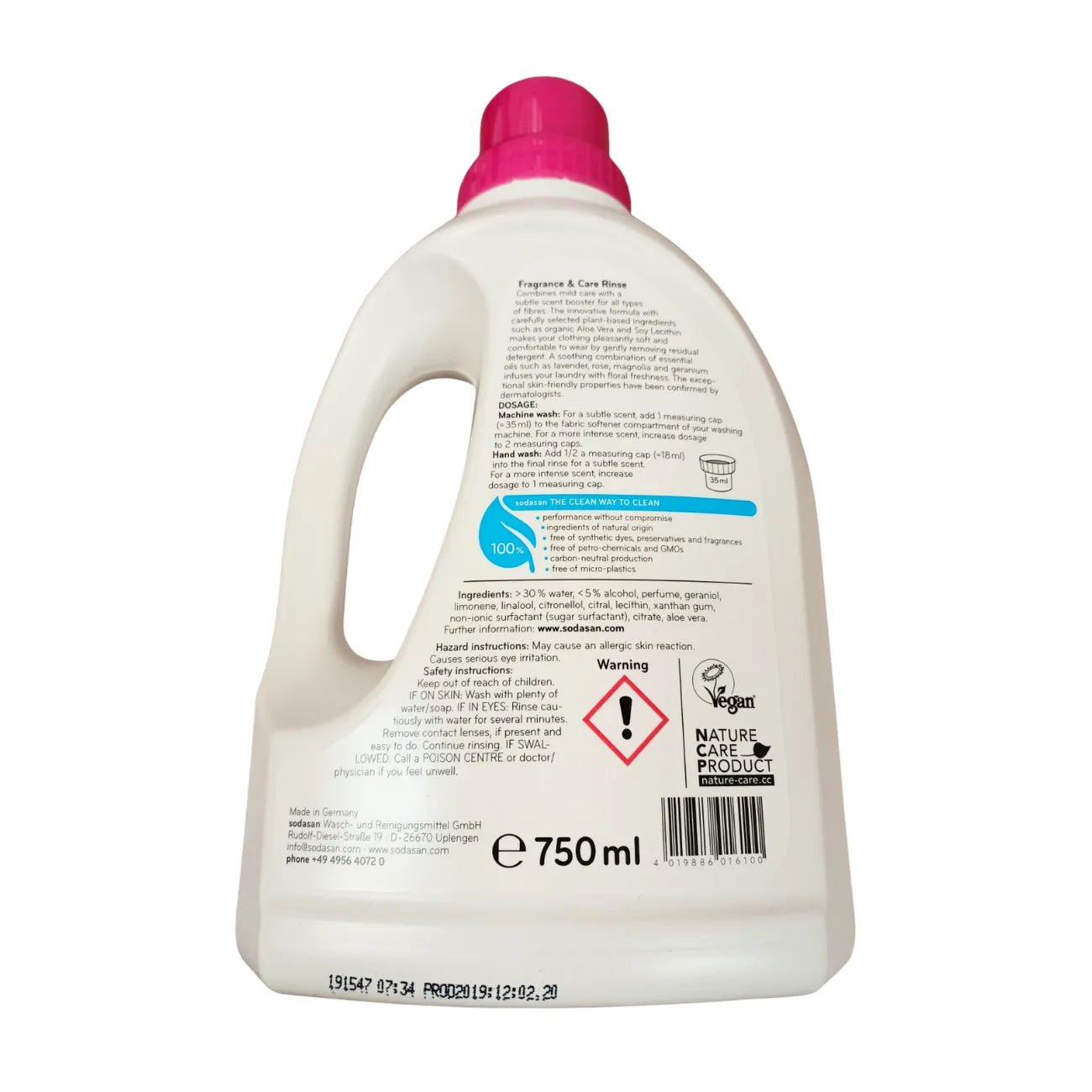 Laundry Fragrance & Rinse 750ml - Sodasan - Fabric Softeners - Sodasan