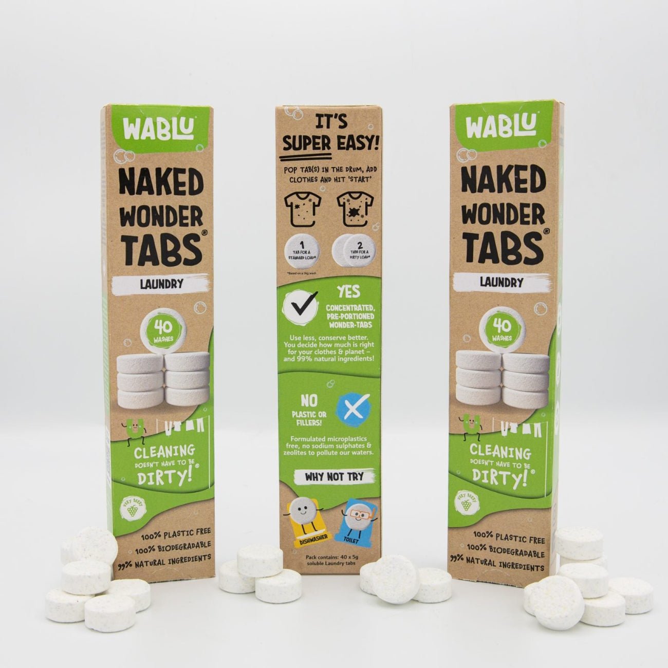 Laundry Naked Wonder Tabs 40 Tablets - Wablu - Laundry Detergent - Wablu