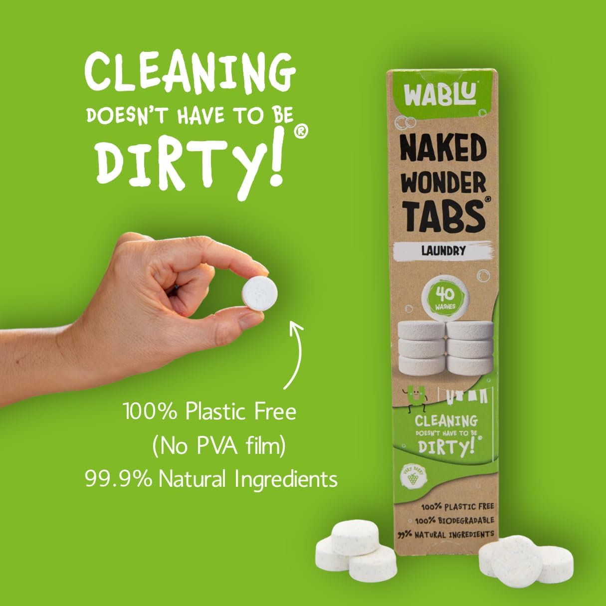 Laundry Naked Wonder Tabs 40 Tablets - Wablu - Laundry Detergent - Wablu