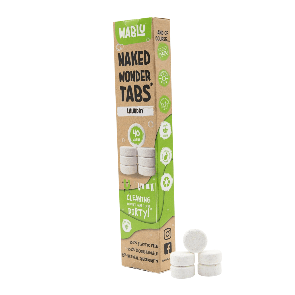 Laundry Naked Wonder Tabs 40 Tablets - Wablu - Laundry Detergent - Wablu
