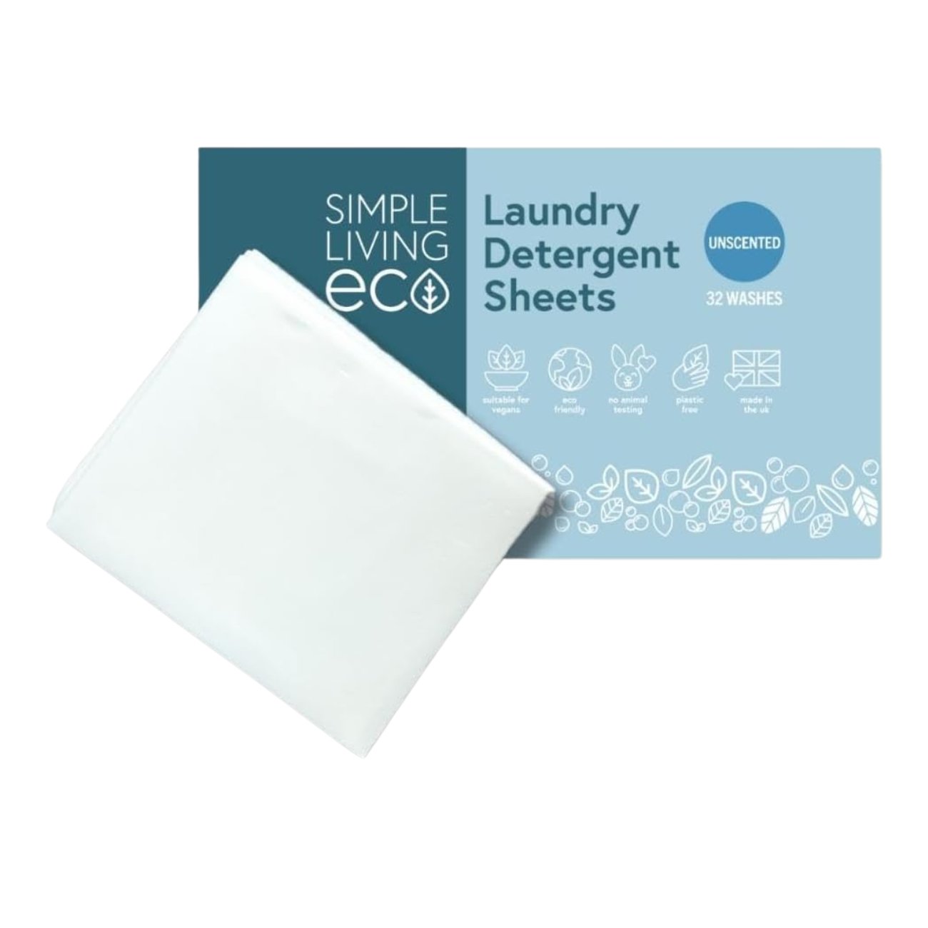 Laundry Sheet Detergent Fragrance Free - Simple Living Eco - Laundry Detergent - Eco Natural Products