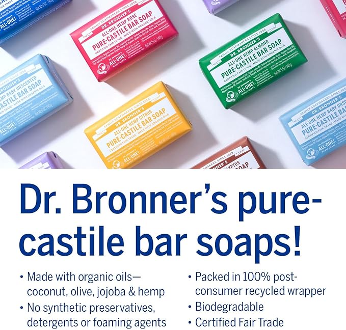 Lavender Pure - Castile Bar Soap 140g - Dr. Bronner - Bar Soap - Eco Natural Products