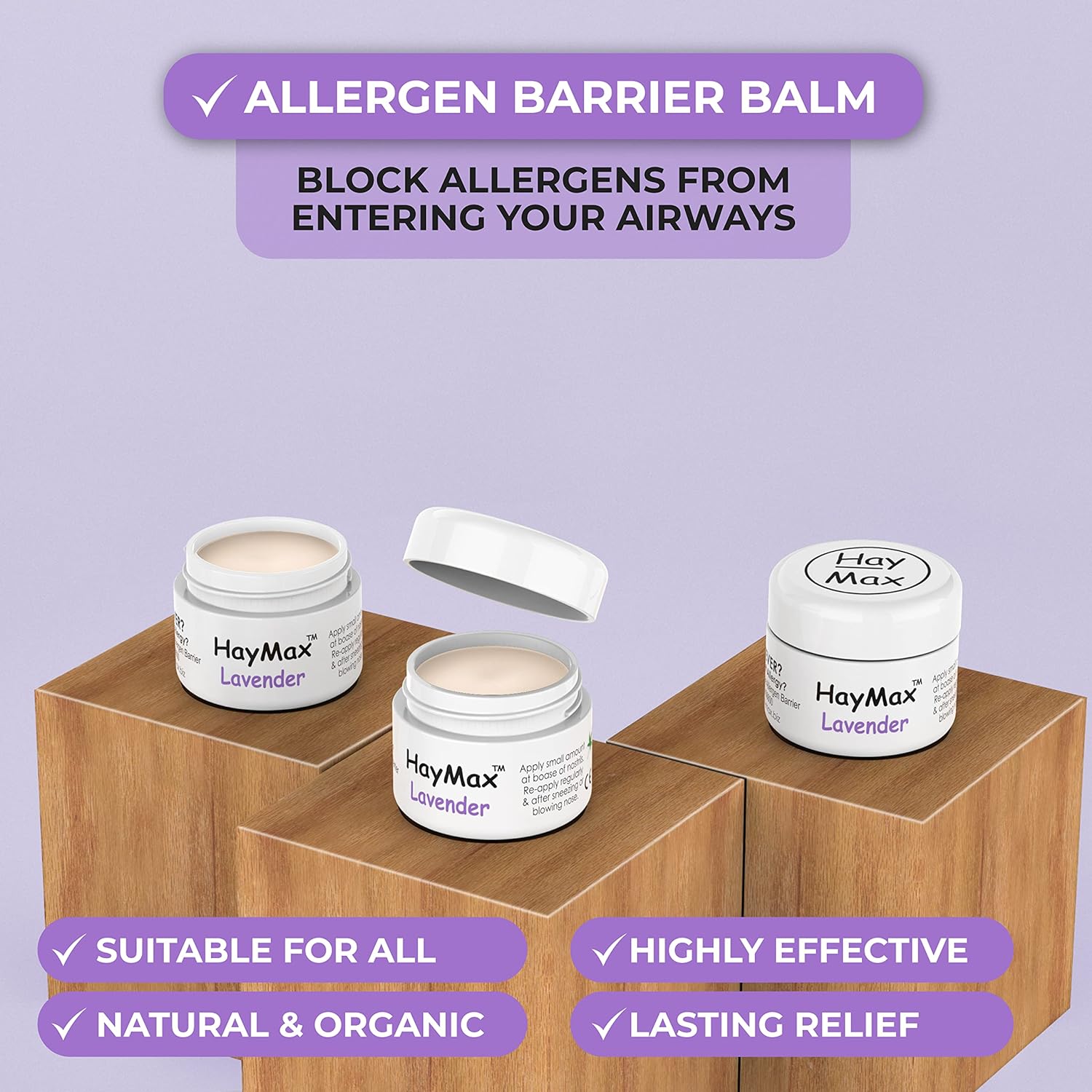 Lavender Allergen Barrier Balm 5ml - Eco Natural Products - HayMax - Barrier Balm