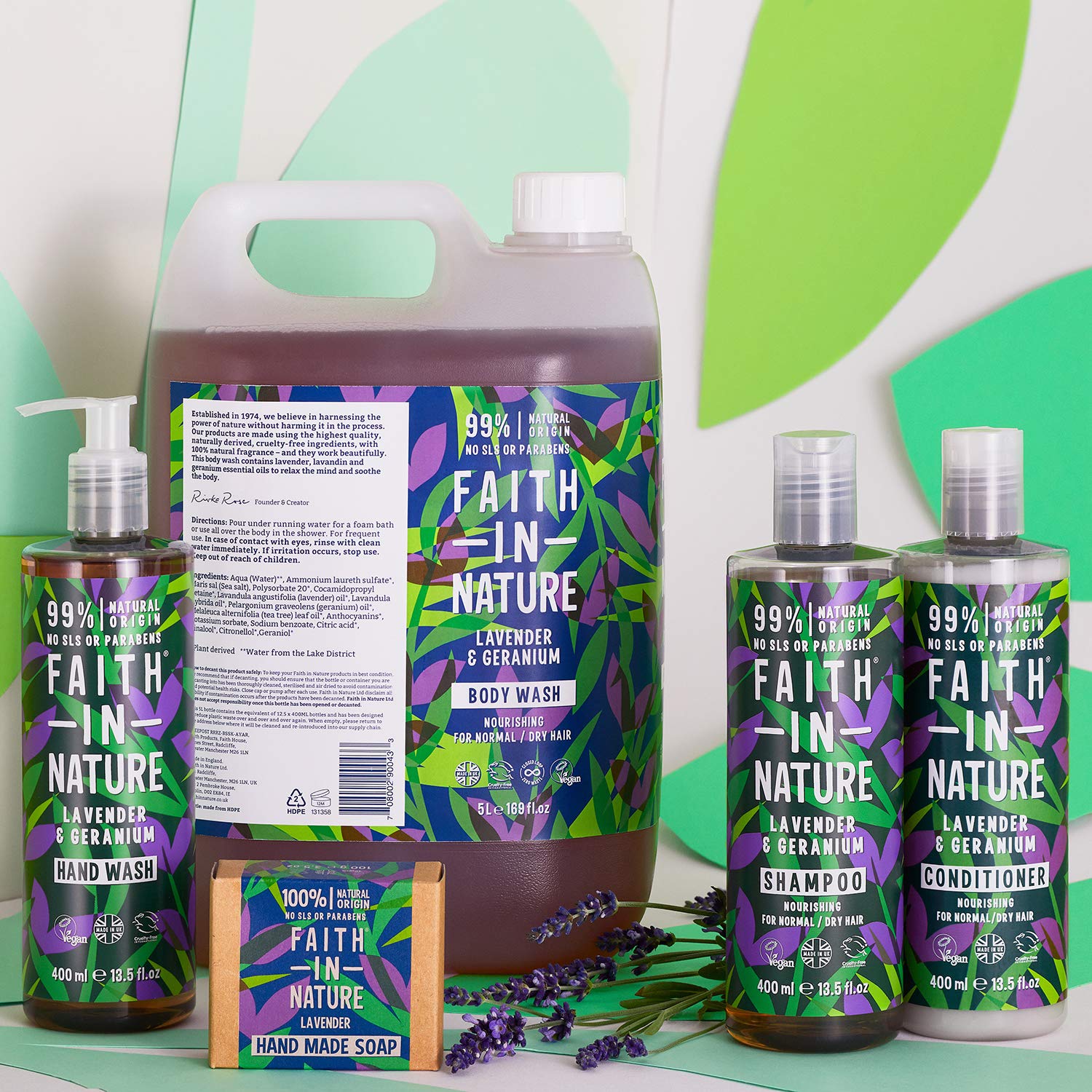 Lavender & Geranium Body Wash 400ml - Faith in Nature - Body Wash - Eco Natural Products