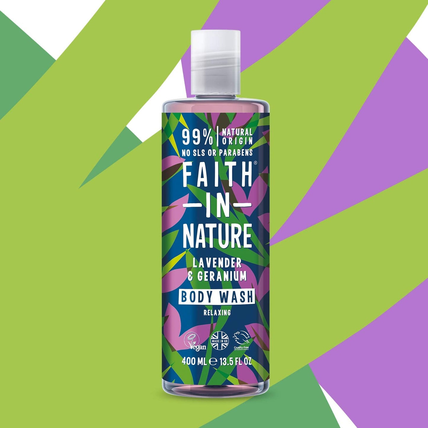 Lavender & Geranium Body Wash 400ml - Faith in Nature - Body Wash - Eco Natural Products