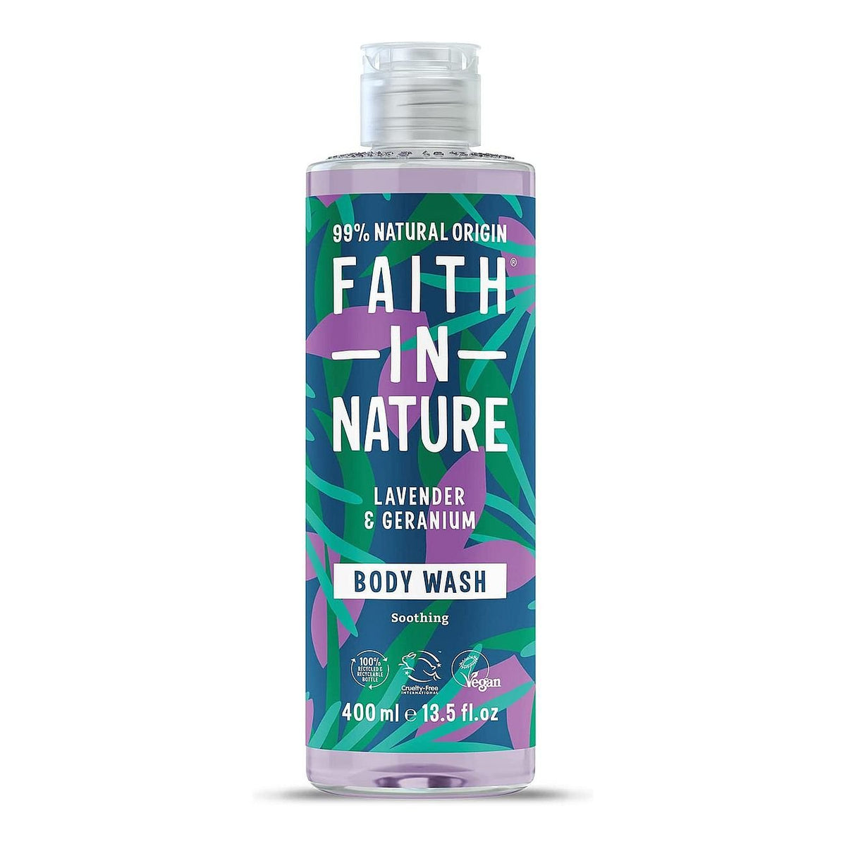 Lavender & Geranium Body Wash 400ml - Faith in Nature - Body Wash - Eco Natural Products