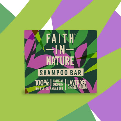 Lavender & Geranium Shampoo Bar 85g - Faith in Nature - Shampoo - Eco Natural Products