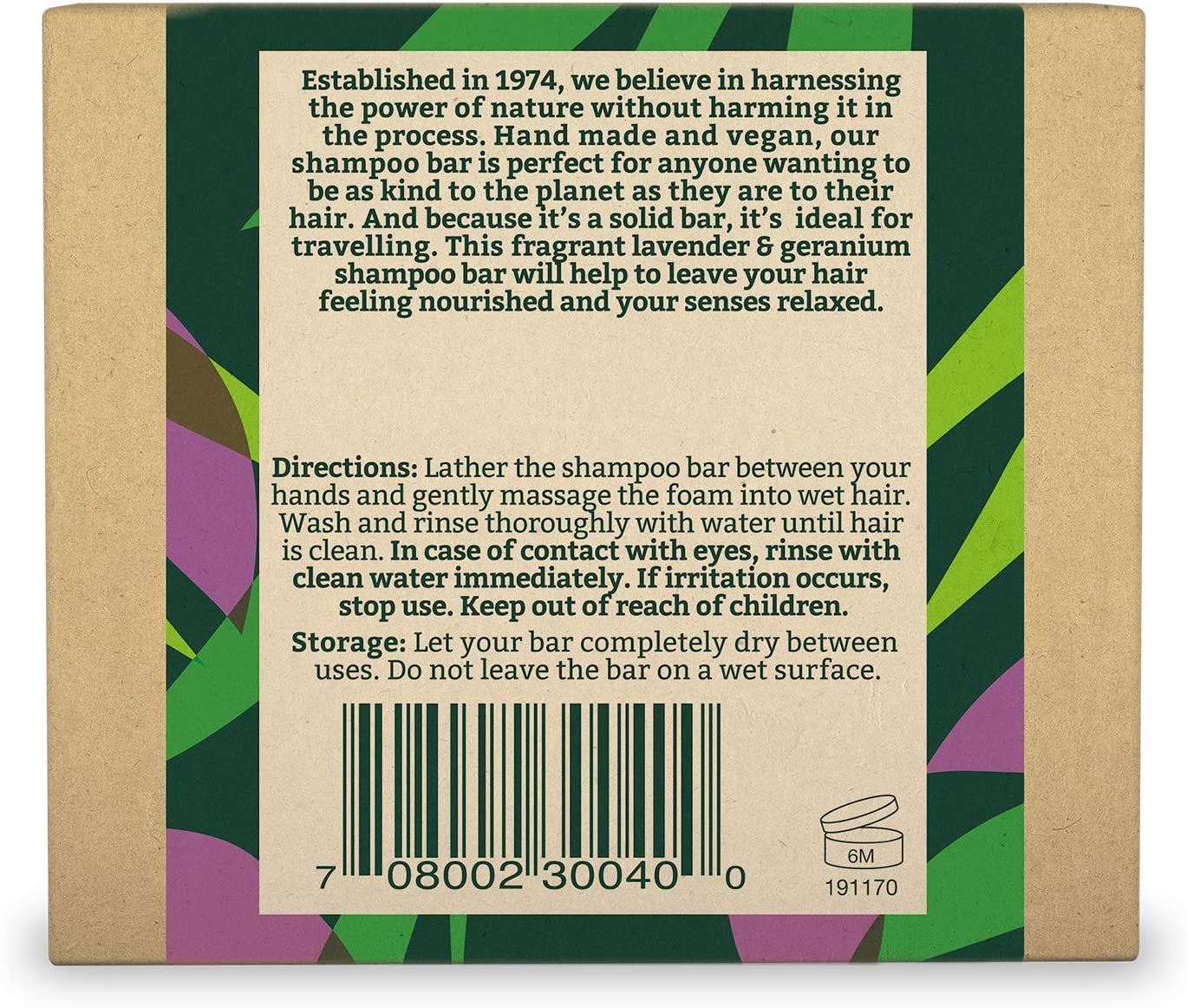 Lavender & Geranium Shampoo Bar 85g - Faith in Nature - Shampoo - Eco Natural Products