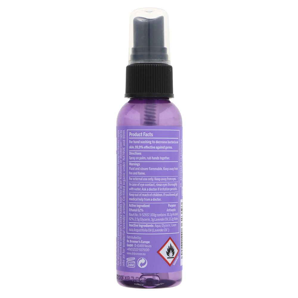 Lavender Hand Hygiene Spray 60ml - Eco Natural Products - Dr. Bronner - Sanitiser