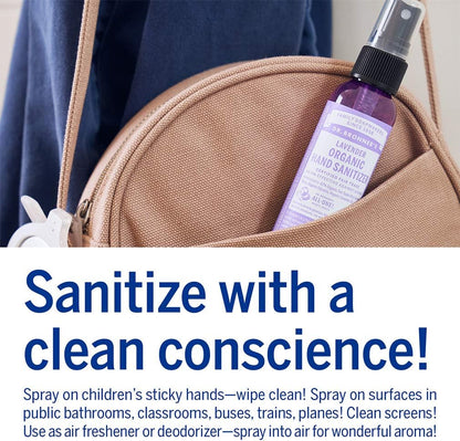 Lavender Hand Hygiene Spray 60ml - Dr. Bronner - Sanitiser - Eco Natural Products