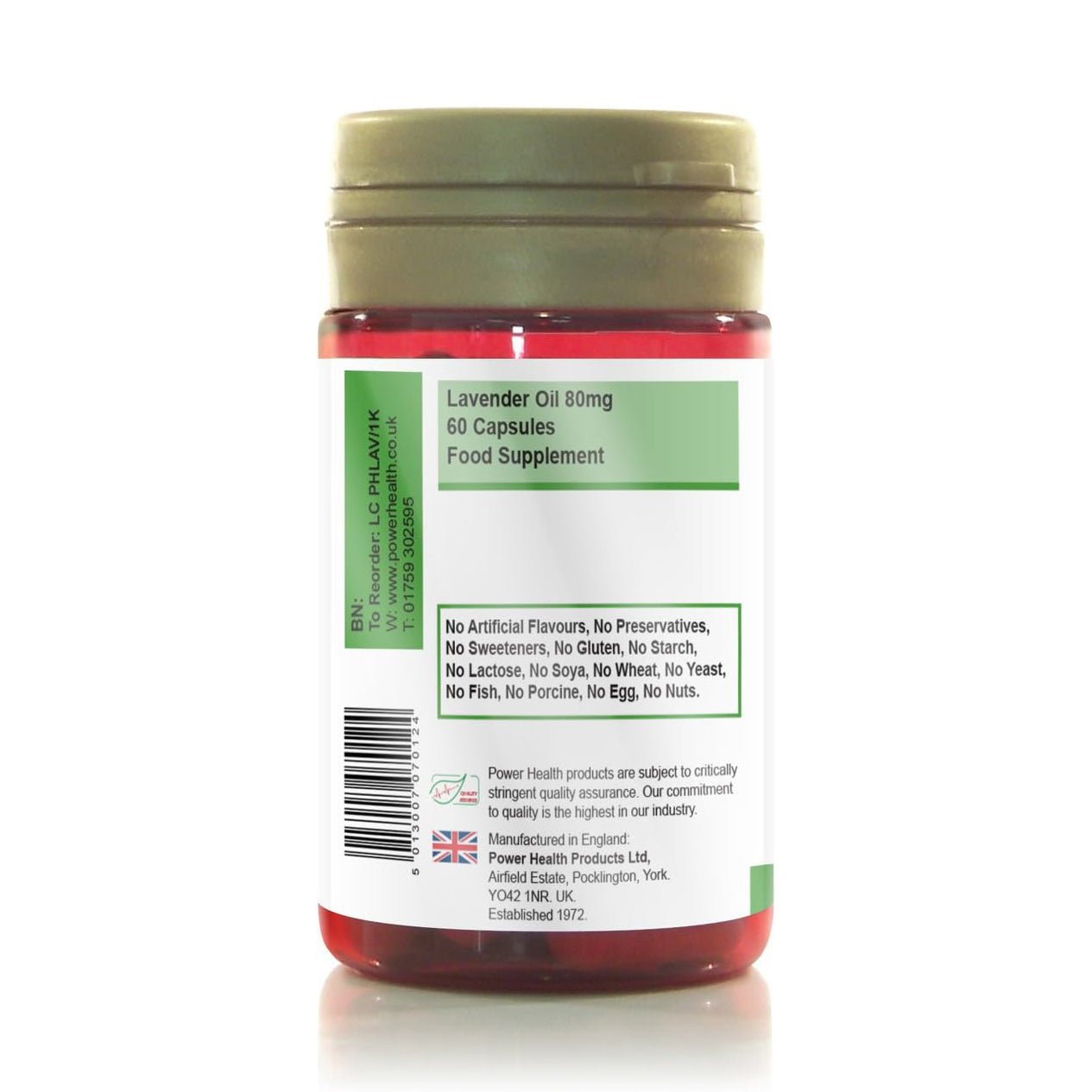 Lavender Oil 80mg 60 Capsules - Power Health - Food Supplement - Eco Natural Products