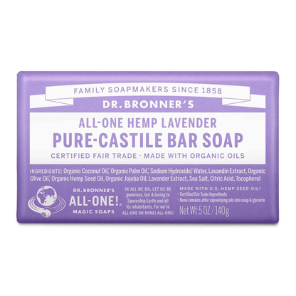 Lavender Pure - Castile Bar Soap 140g - Dr. Bronner - Bar Soap - Eco Natural Products